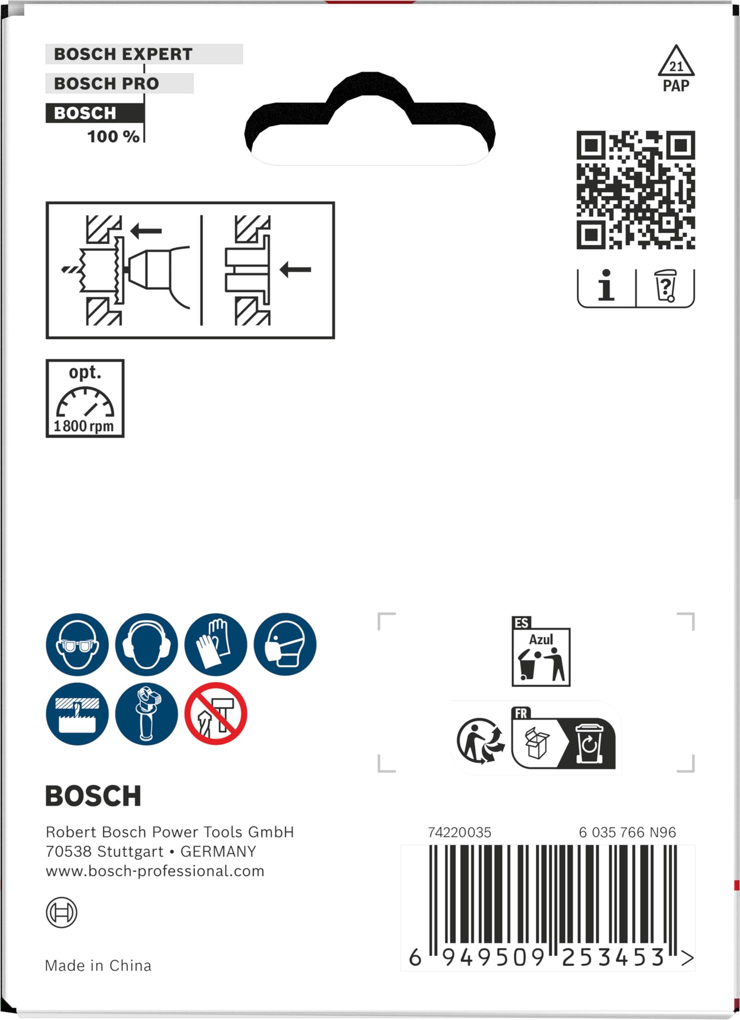 Bosch 1x Lochsäge mit Adapter und Randsenker für Holz und Trockenbauwände (für Trockenbauwand, Weichholz, Ø 68 mm, Professional Zubehör Bohrmaschine)