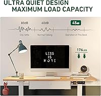 Vista 6 de FEZIBO 55 x 24 Inches Standing Desk with Drawer, Adjustable Height Electric Stand up Desk with Storage, Sit Stand Home Office Desk, Ergonomic Negro