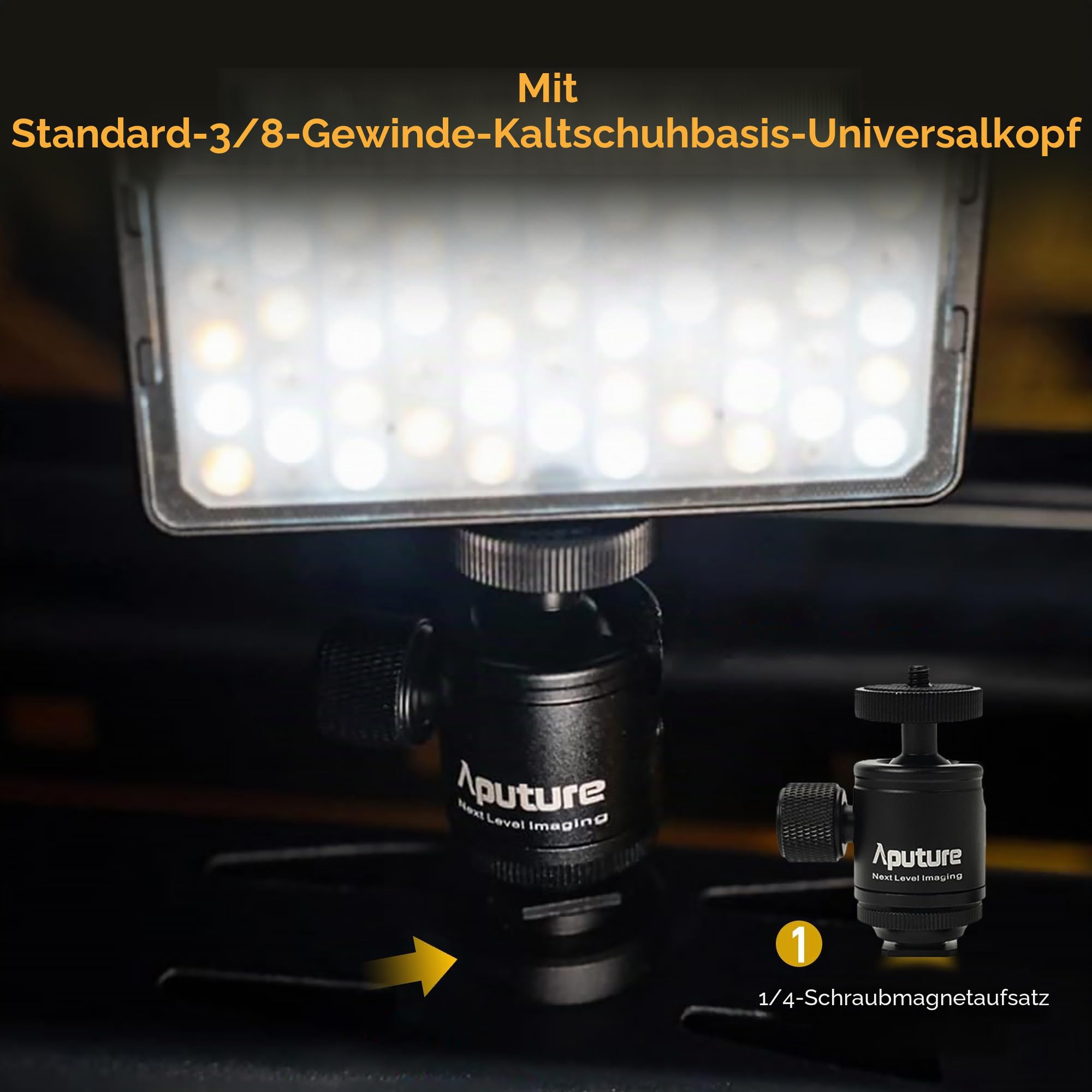 Aputure MC Pro RGBWW Videolicht, 5 W, hohe Helligkeit, 1585 Lux bei 0,5 m, 2000–10000 K, verstellbare magnetische Anziehungskraft und IP65 wetterfest für Fotografie, Videofilmer