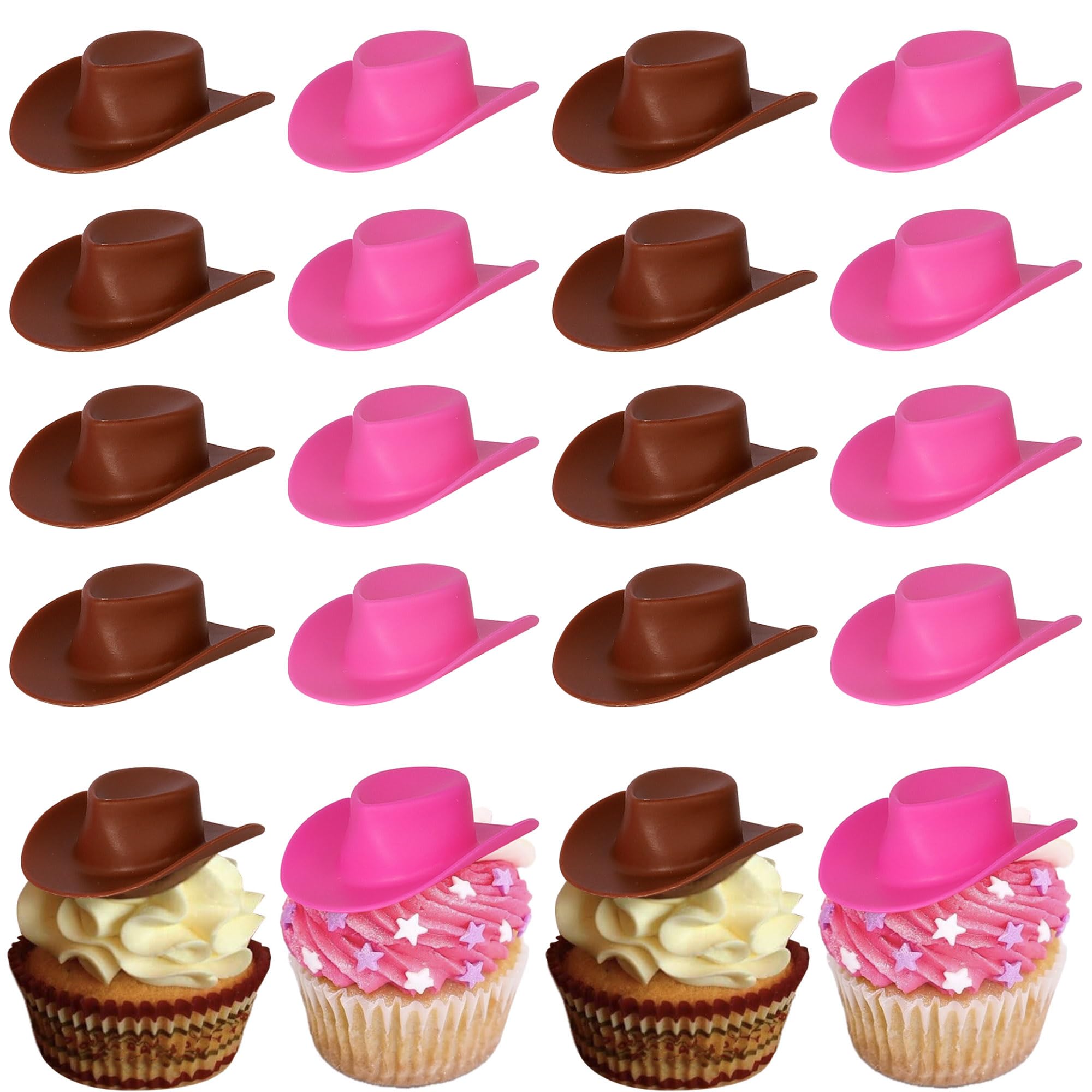 30 Mini Chapeaux de Cow-Boy pour Fête, Décorations de Cupcakes, Petits