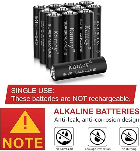 Miniatura 7 de KAMCY Pilas alcalinas AA, 1.5 V de alta capacidad doble A, paquete de 12 baterías doble A con alimentación de larga duración, pilas AA multiusos,