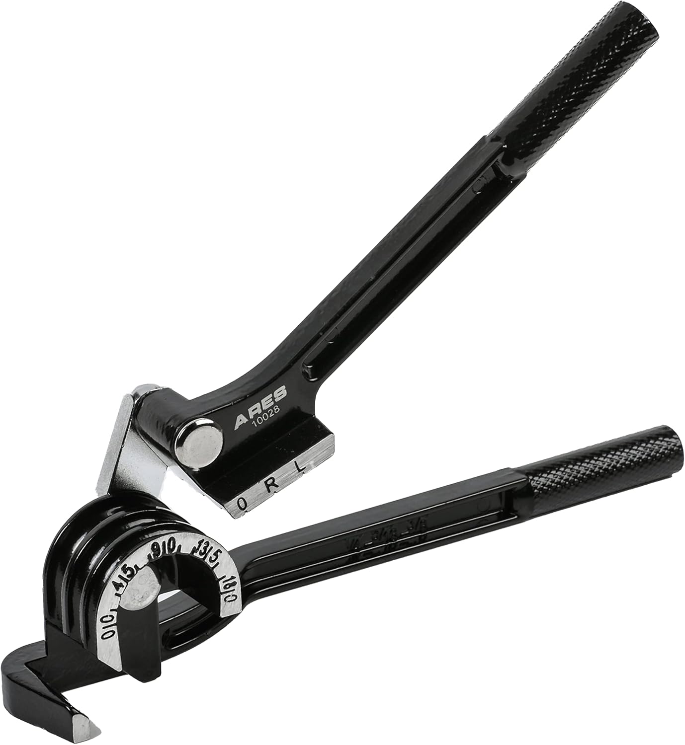 ARES 10028 – 180 Degree Tubing Bender – Fits 1/4-Inch (6mm), 5/16-Inch (8mm), and 3/8-Inch (10mm) Diameter Tubing – High Visibility Degree Markings