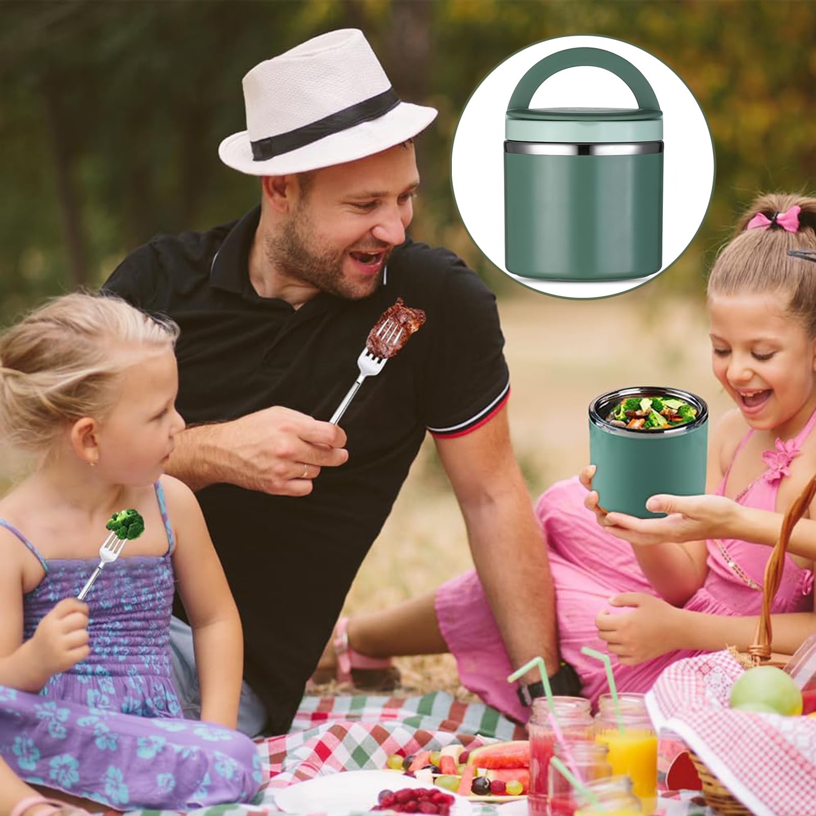 Contenitore Isolante per Alimenti Caldi 1L - Lunch Box Termica, Thermos per Pranzo in Acciaio Inossidabile