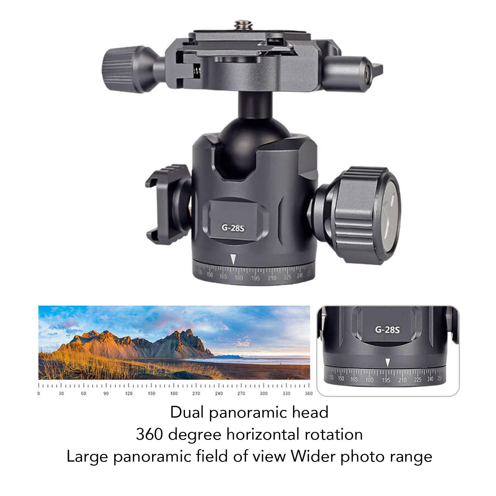 Panoramiczna Głowica Wideo Gimbal, Tłumienie Statywu z płytką Szybkiego Uwalniania, Obracanie 360 ​​°, dla Kamery DSLR, Załaduj do 12 Kg