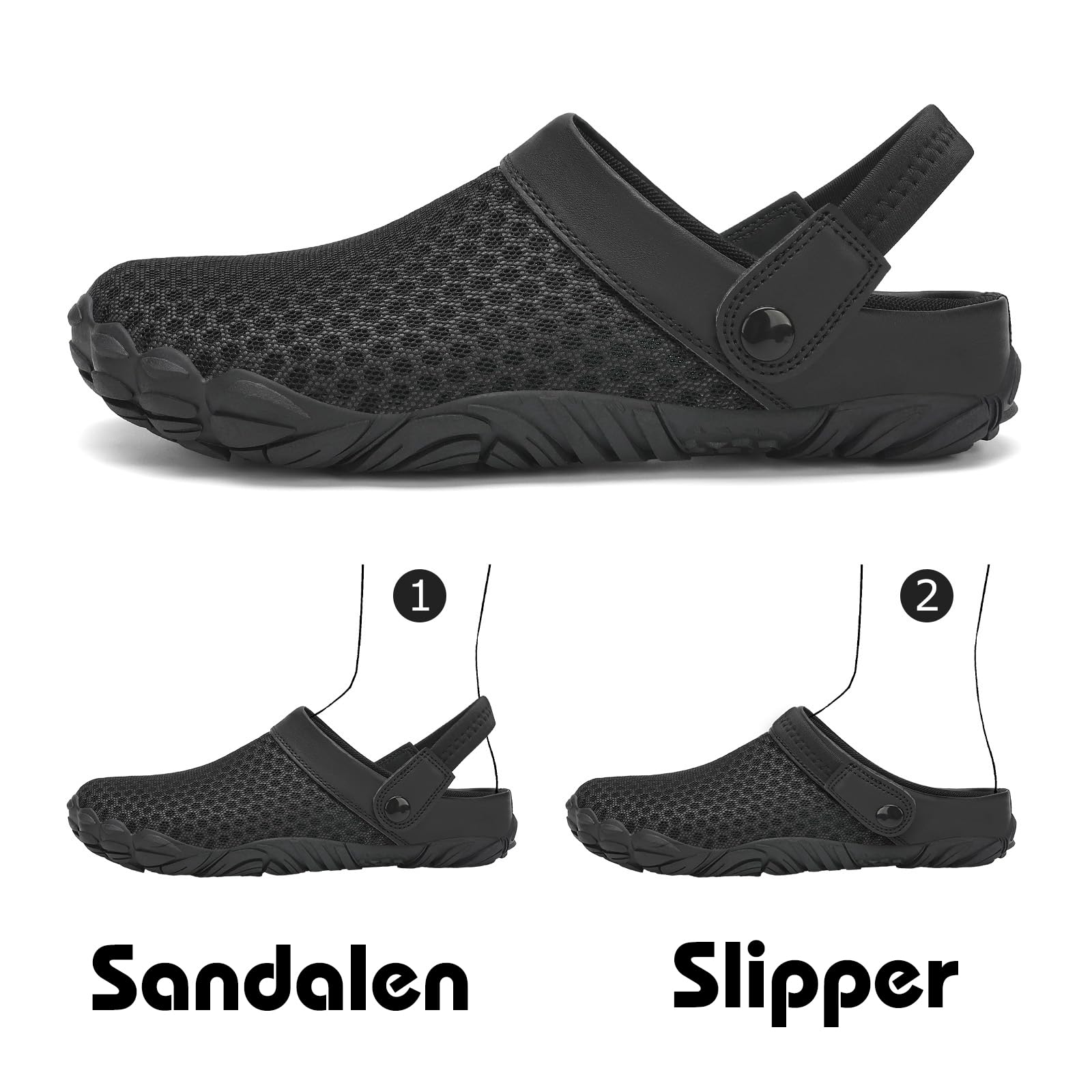 Mishansha Clogs Herren Barfuß Gartenschuhe Damen Gr.36-48 | Sommer Pantoletten, Unisex Hausschuhe, Atmungsaktiv, Leicht