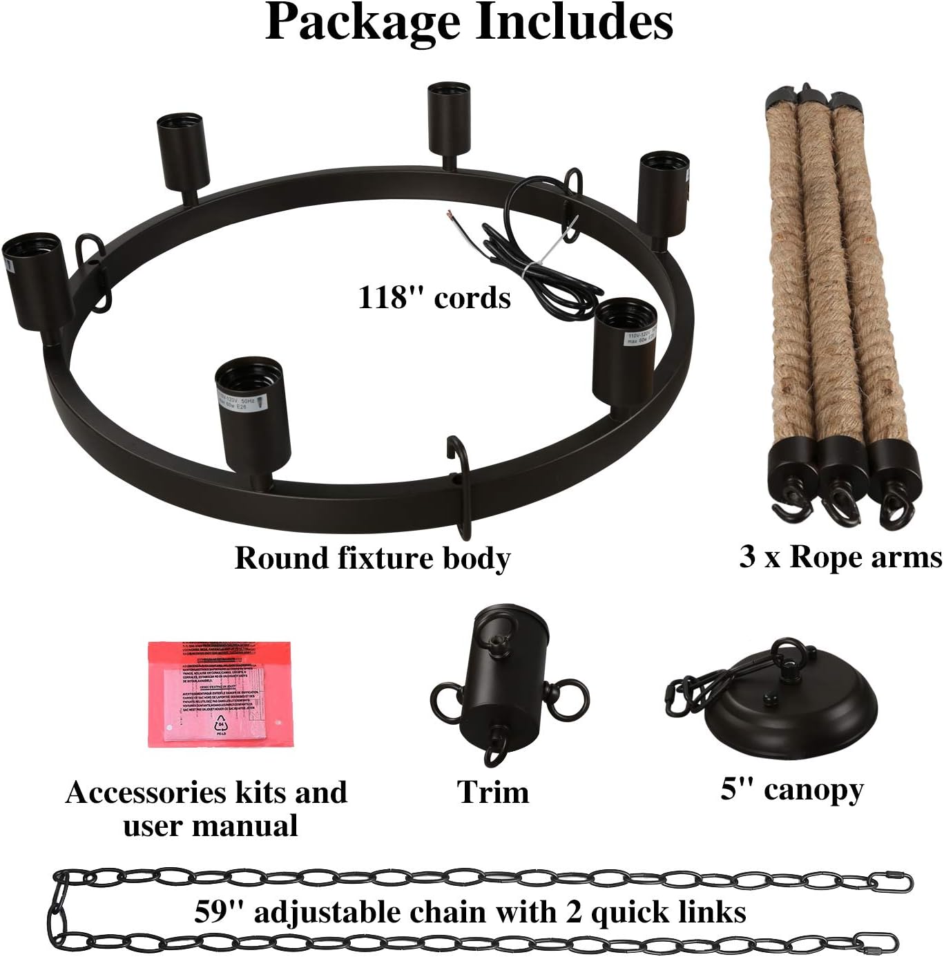 Gеt Dіѕсоunt 70% Prісе LNC Farmhouse Chandeliers Rustic Round Wagon Wheel 6-Light Fixture with Rope for Dining & Living Room, Bedroom and Foyer