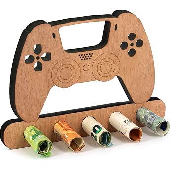 Giftota - Original Birthday Money Gift Wooden - Money Gift for PS4 PS5 Xbox or Other Game Consoles - Game Controller Gift - Wooden Gifts - Gifts for Men and Women