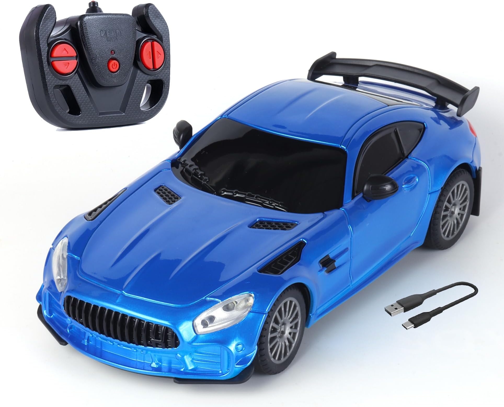 popsugar Remote Control Car | Mini High Speed Car | 2.4GHz Remote | Rechargeable Lithium Battery | C-Type Charge | Working Headlights | Best Gift for Kids | Made in India,Blue