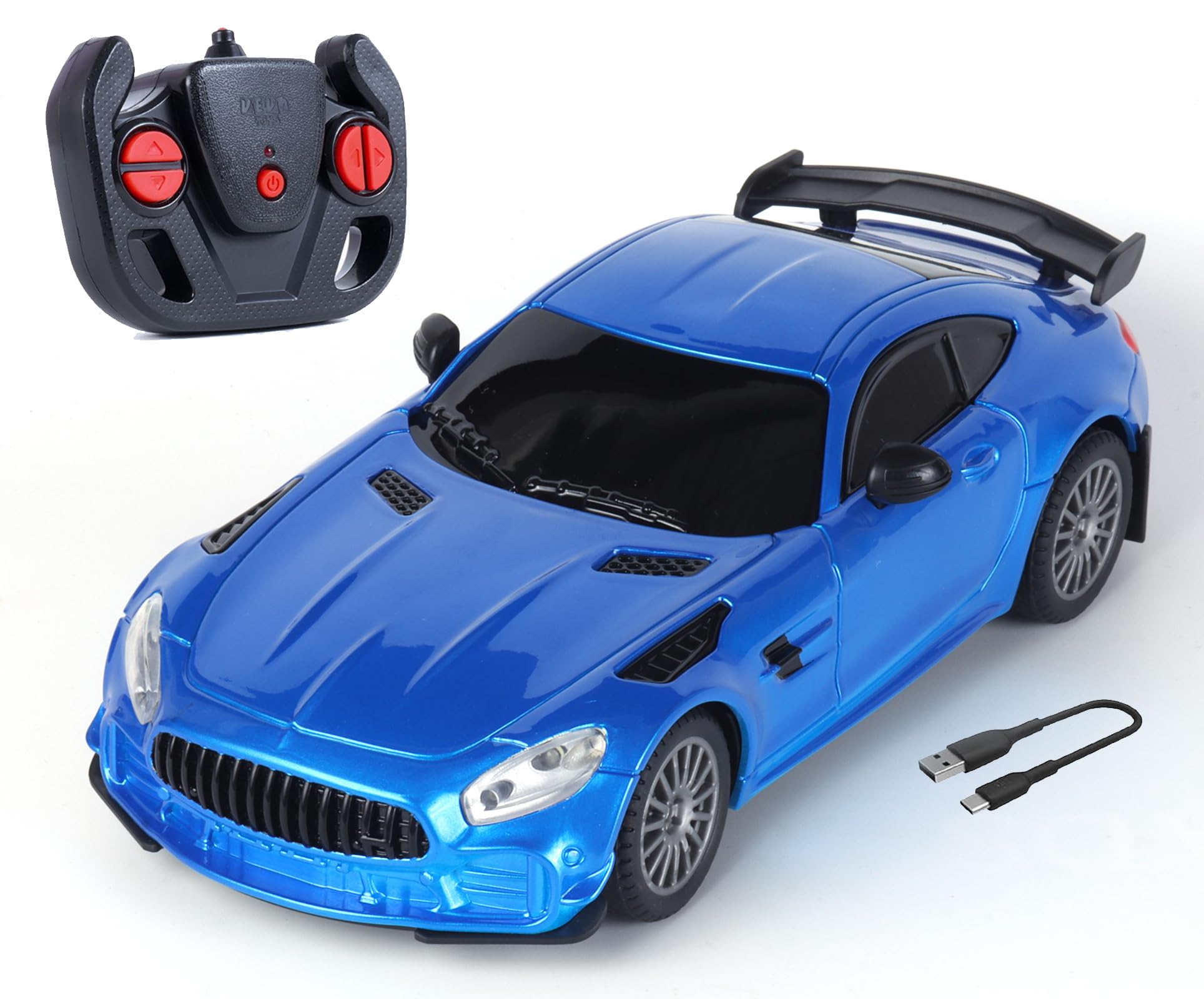 popsugar Remote Control Car | Mini High Speed Car | 2.4GHz Remote | Rechargeable Lithium Battery | C-Type Charge | Working Headlights | Best Gift for Kids | Made in India,Blue