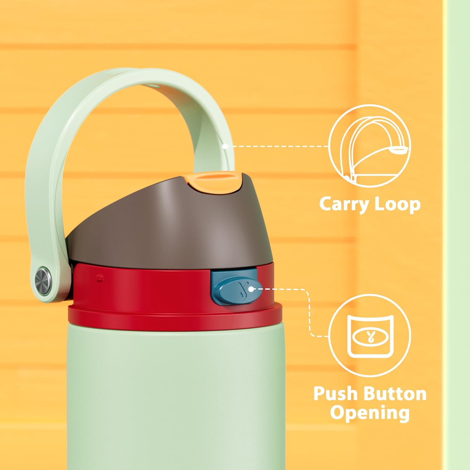 24 oz Insulated Water Bottle with Straw: Meoky Stainless Steel Metal Water Bottle with 2-in-1 Lid - Leak Proof, Cold for 24 Hours, Protective Silicone Base, BPA-Free for Sports Travel Car, Boneyard - Image 5