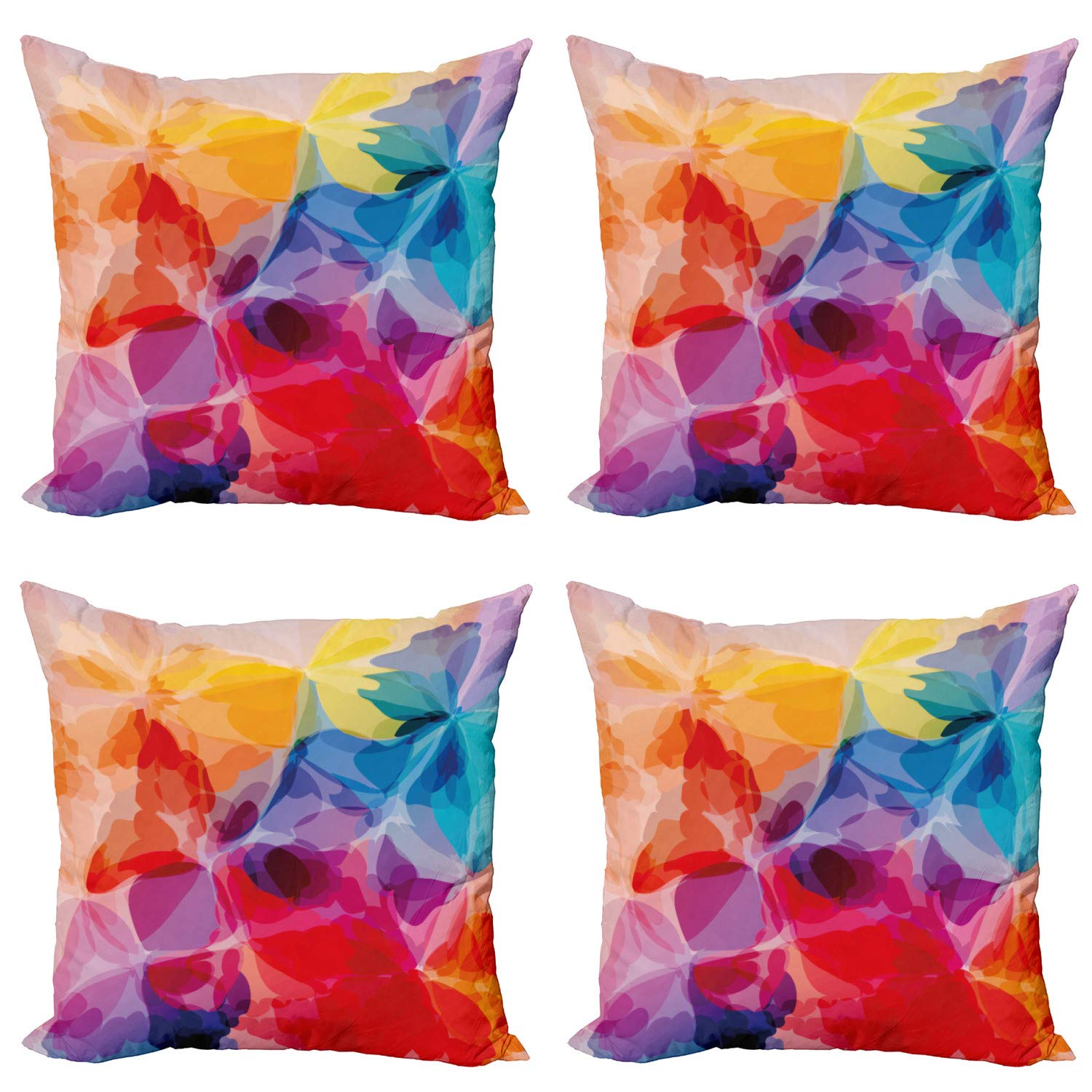 ABAKUHAUS Fiore Federe Cuscini Set di 4, Ornamentale