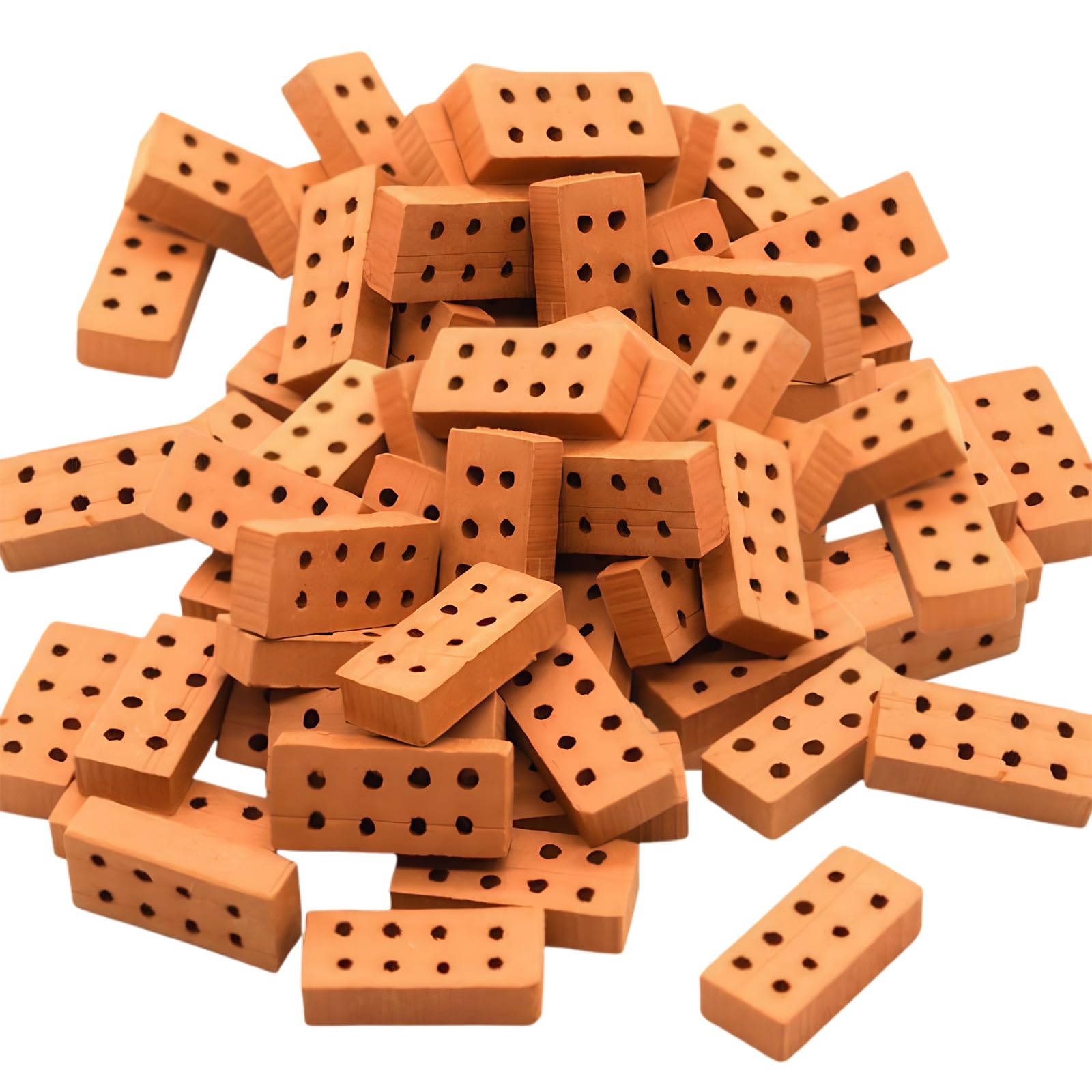 100 Pcs Mini Bricks,8 Hole Micro Little Bricks Durable Material for Miniature Landscape Construction Model Making and Diy Handicraft Projects