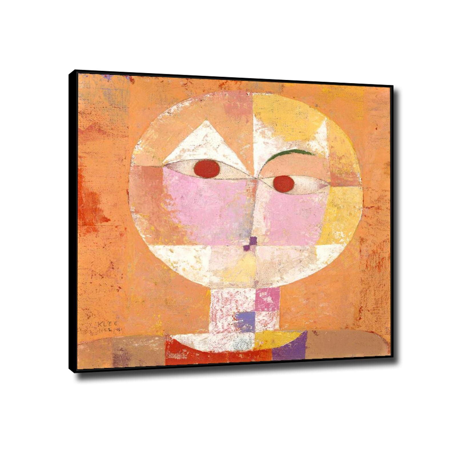 JZSDGB Czarna ramka 'Senecio'Canvas Print autorstwa Paula Klee, słynny obraz reprodukcja na płótnie, fine, sztuka ścienna, abstrakcyjne obrazy na płótnie Giclee, do dekoracji domu, 20 x 20 cm