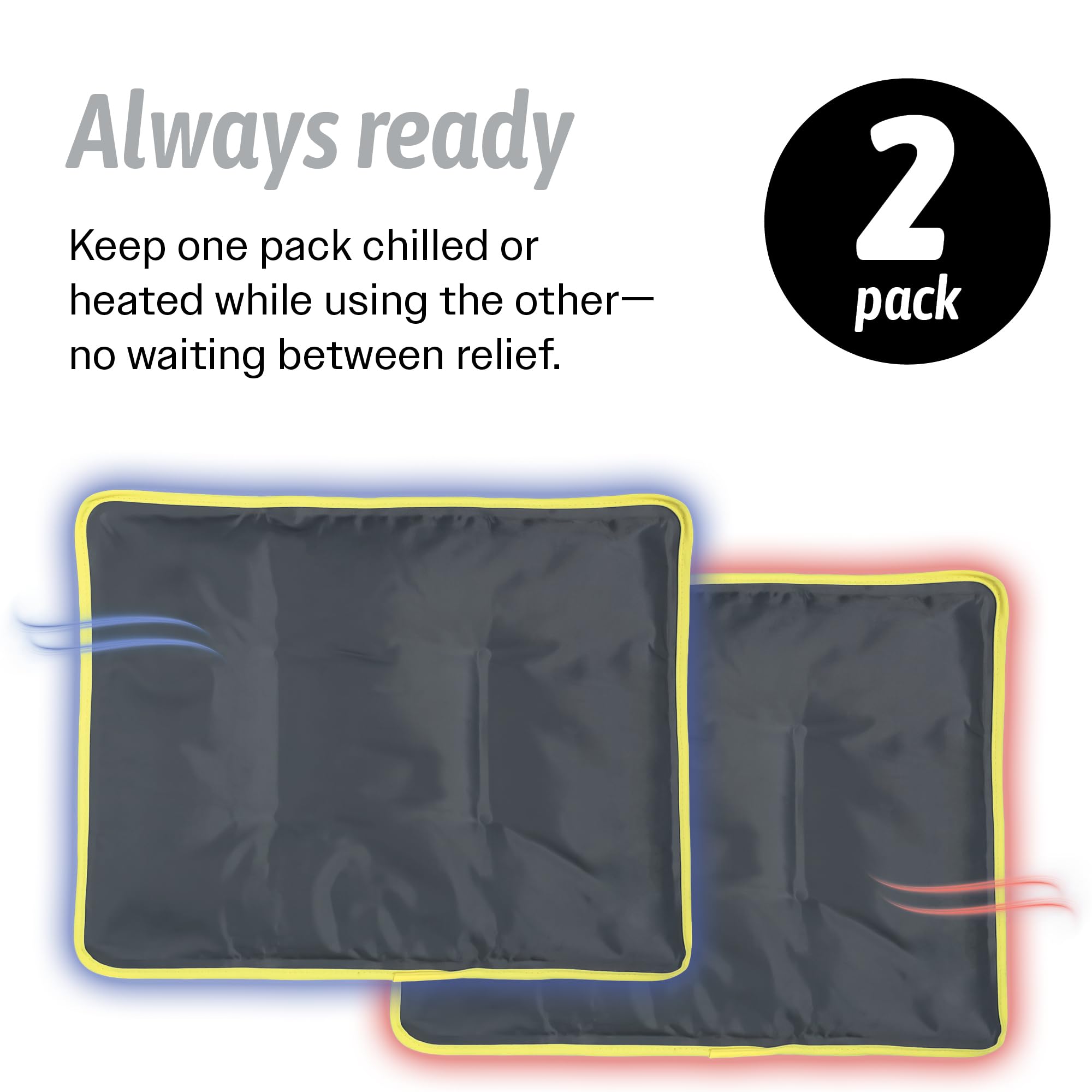 Paquetes de hielo de gel reutilizables, flexibles cuando se congelan para lesiones, cadera, hombro, espalda, rodilla, terapia de frío y calor para reducir la hinchazón, moretones, calor y frío (negro,