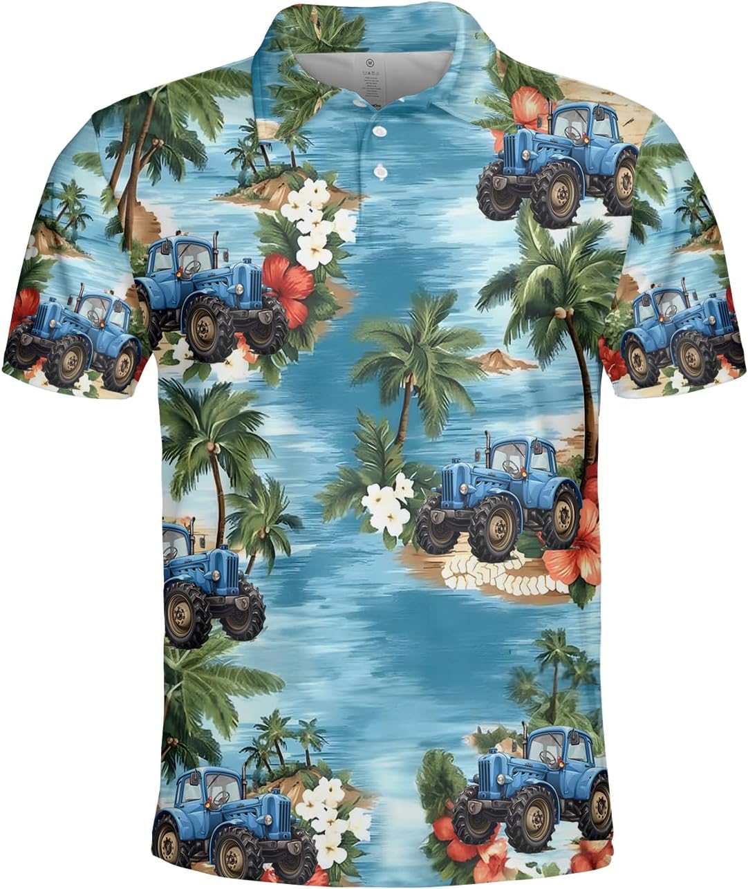 Tractor Farm Polo Shirts for Men-Farmhouse Golf Moisture Dry Fit Short Sleeve Shirts S43