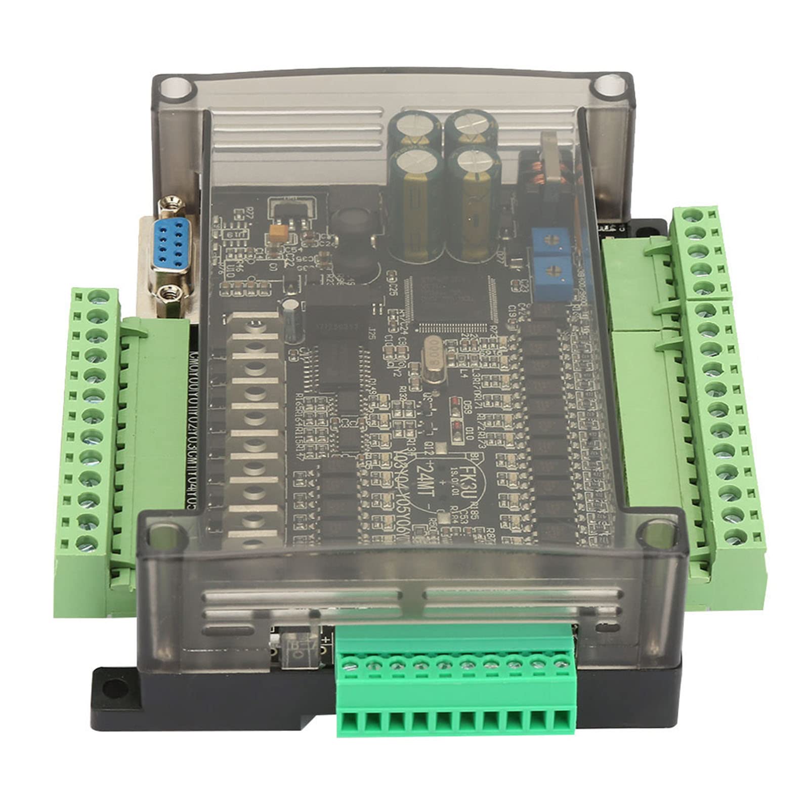 Controlador PLC de 24 V y 24 MT, tarjeta PLC industrial con 6 entradas analógicas, MCU de 32 bits, 14 entradas y 10 salidas de transistor, I/O de alta velocidad de 100 k pulsos