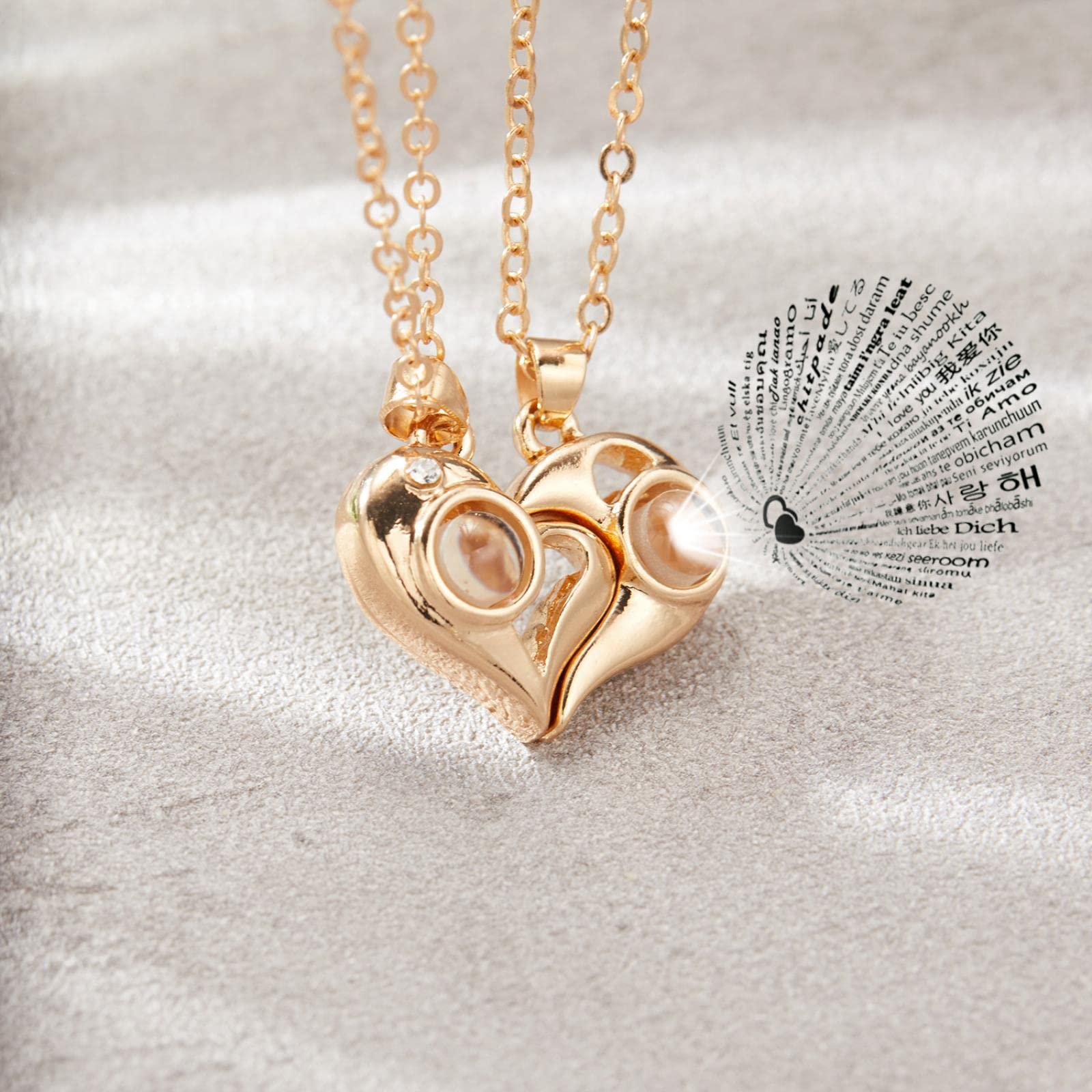 Magneet Trekken Elkaar Paar Ketting Sieraden Choker 2 stks/set Zon Maan Kettingen voor Liefhebbers Mannen Vrouwen Meisjes Jongen Dame Gift
