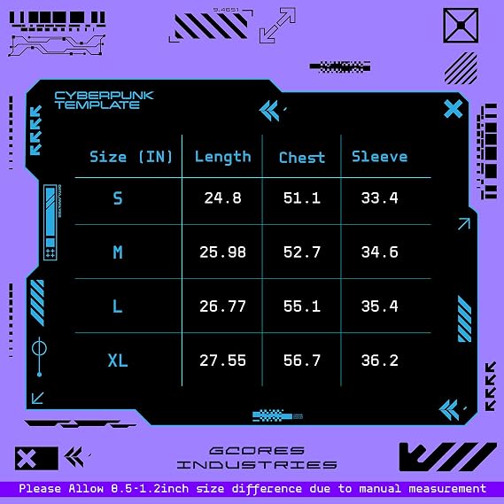 Men's Techwear Cyberpunk 2077 Hoodie, Zip up High Neck Hooded Sweatshirt, Tactical Pocket Design