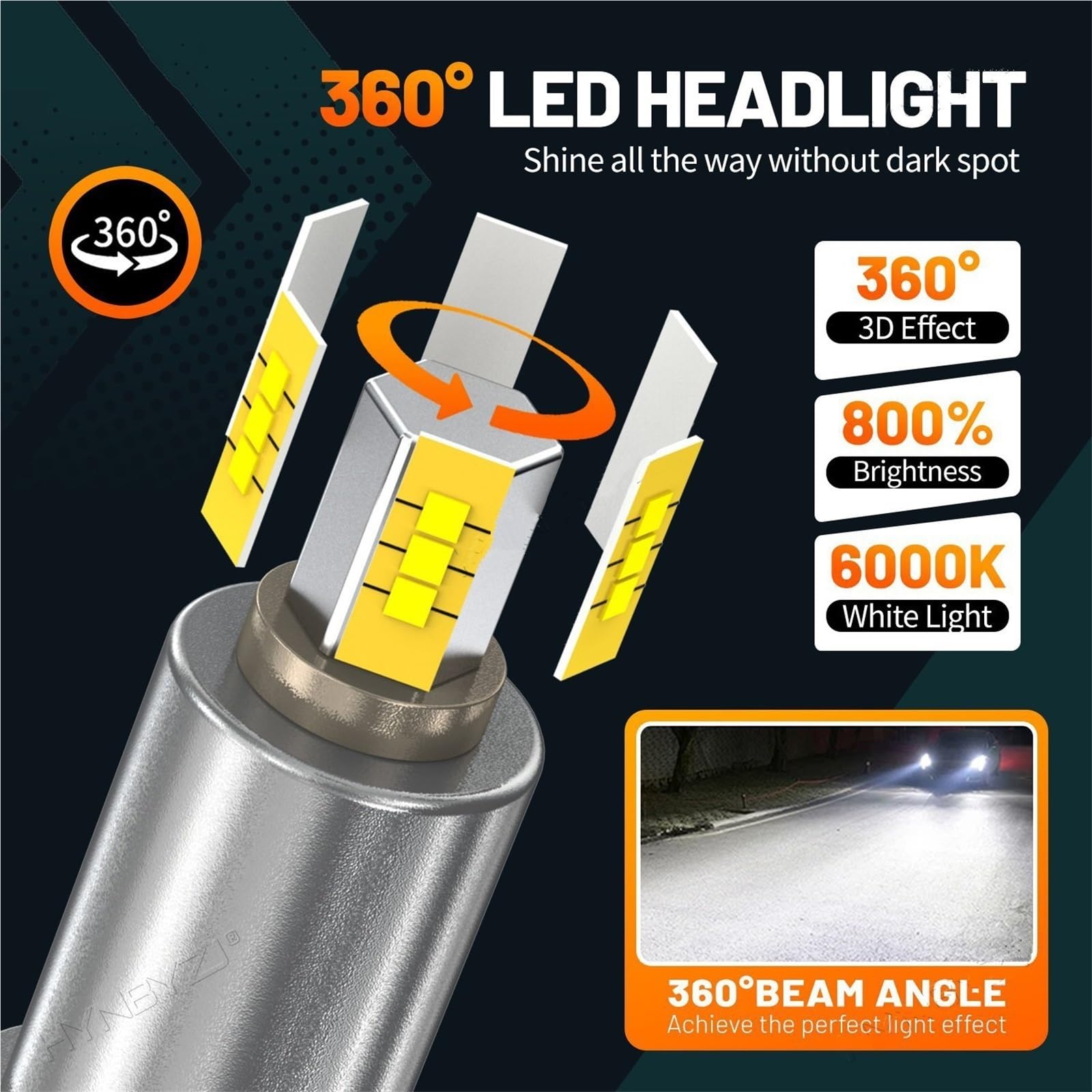 Światła drogowe H7 Żarówka LED Do Reflektorów H11 9005