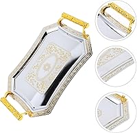 Vista 10 de Bandeja de fruta de acero inoxidable Bandeja rectangular para servir café de acero inoxidable, plato de bebida de té, postre de frutas, bandeja