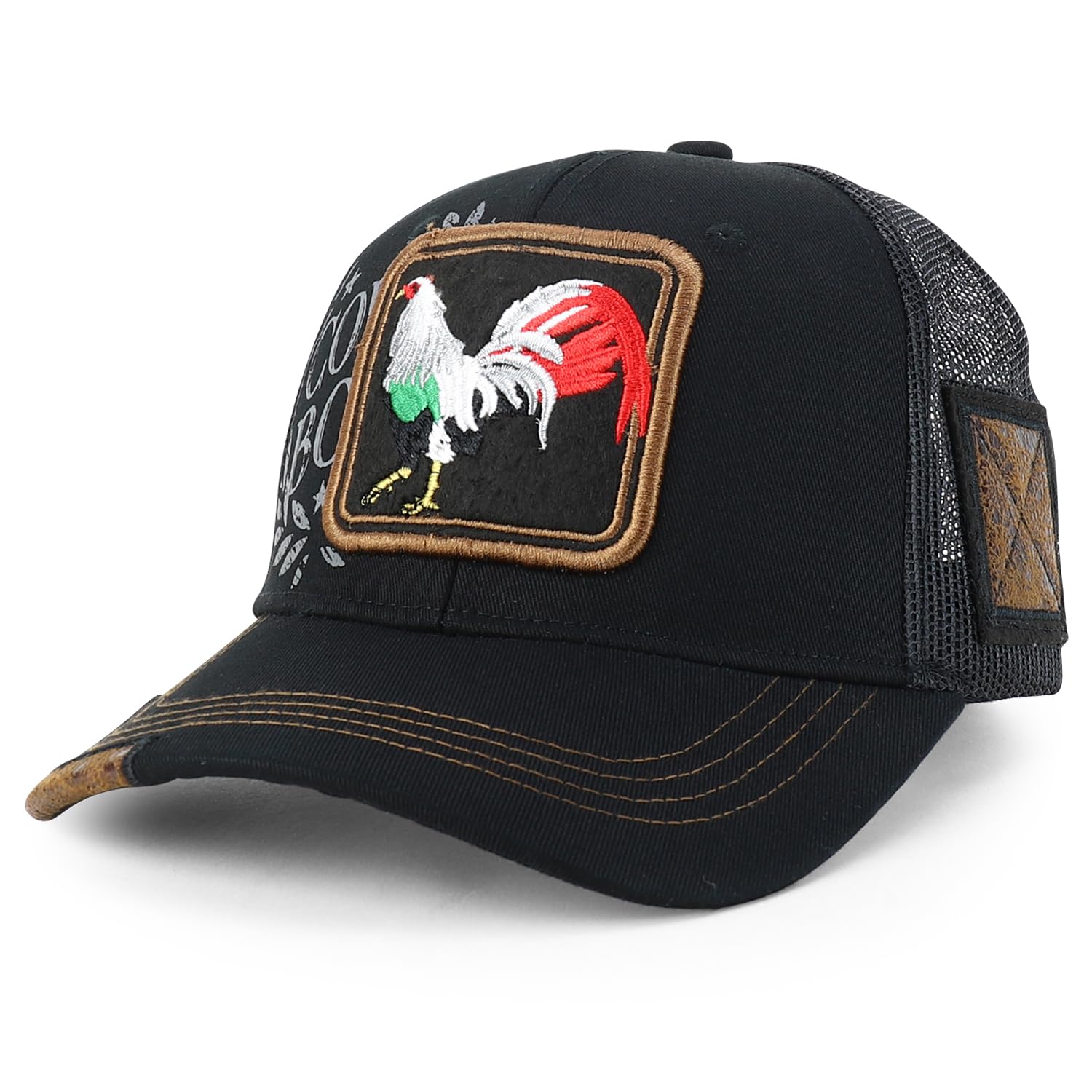Animal Design Square Embroidered Snapback Trucker Cap
