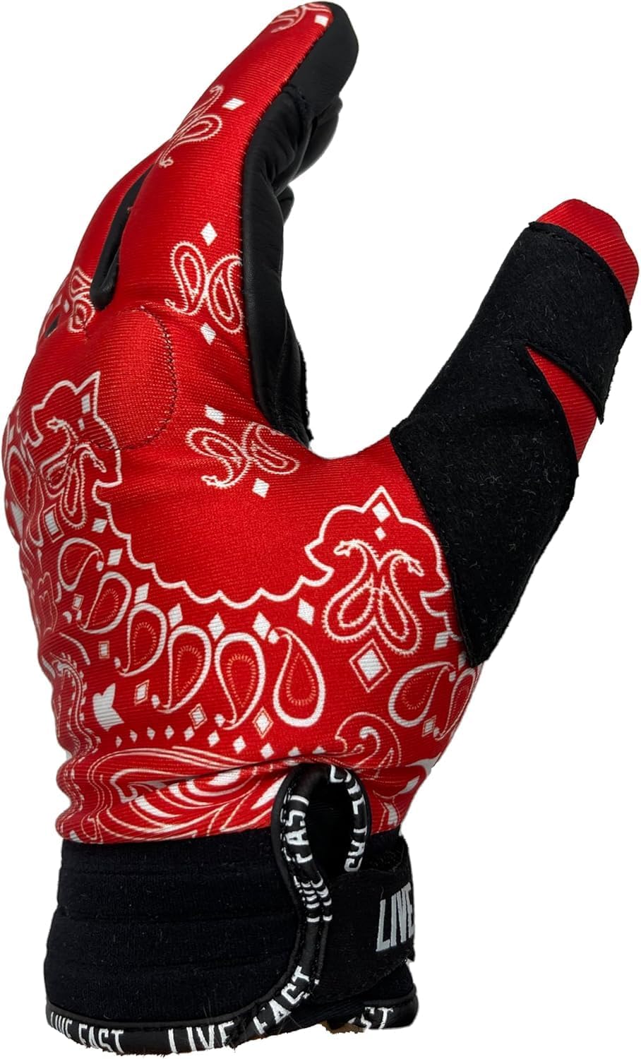 Red Paisley Motorcycle Gloves - L