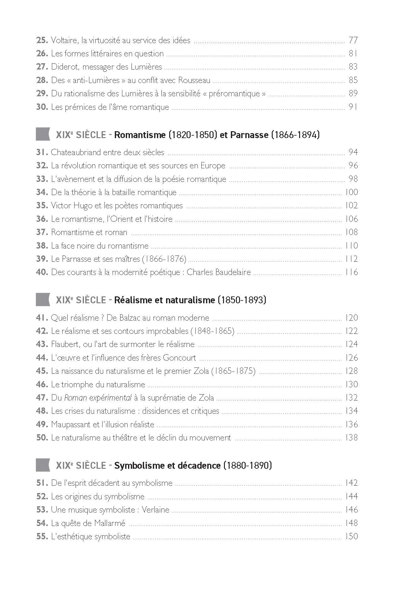 100 fiches sur les mouvements littéraires