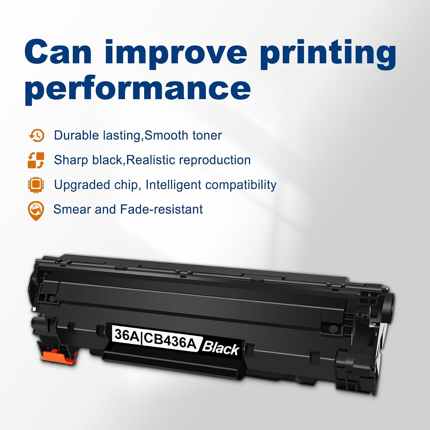 36A Black Toner Cartridge (1-Pack) | 36A Ink Cartridge Replacement for HP 36A Toner Cartridge Compatible with Laser P1505 P1505n M1522n MFP M1522nf MFP M1120 MFP Printer | CB436A 36A Cartridge