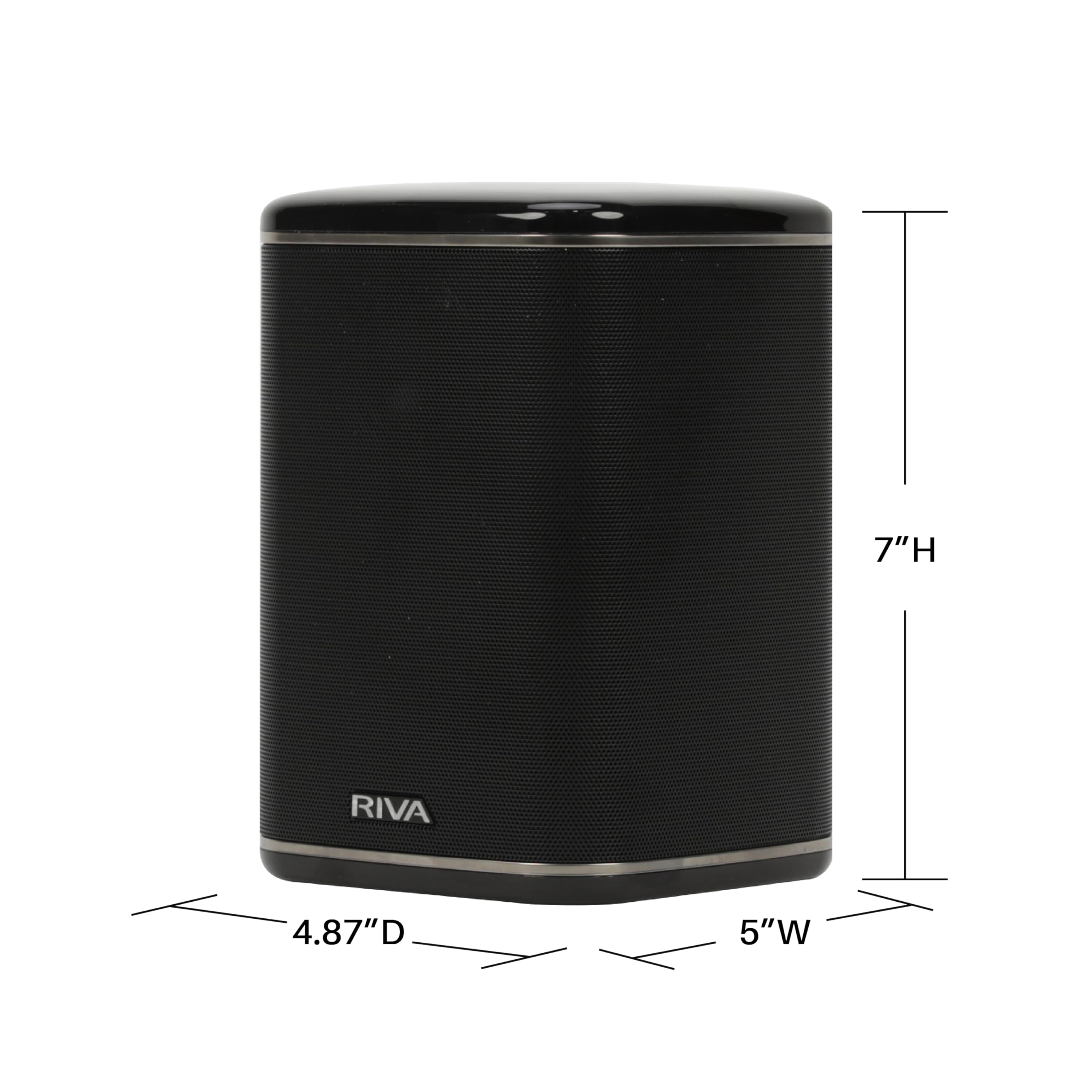 RIVA Upgraded Arena Wi-Fi Bluetooth Hi-Fi Speaker, 6 Drivers, 50W, Multiroom Music System, Supports Airplay 2, Chromecast, Spotify, Tidal and More Streaming (Black)