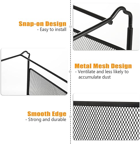 Miniatura 3 de YAYODS Paquete de 2 organizadores de archivos colgantes, marco de archivo colgante de tamaño carta, caja organizadora de archivos de malla metálica