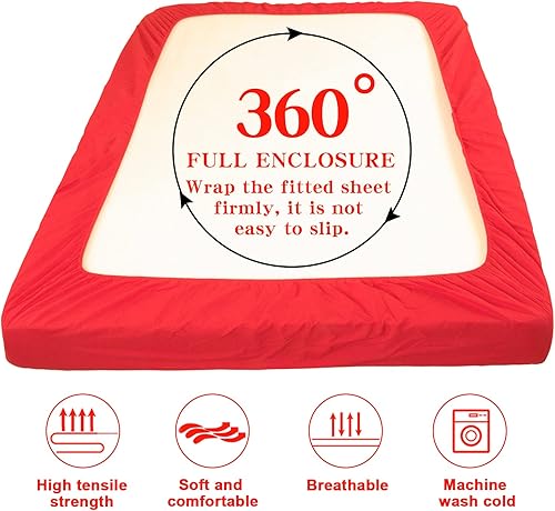 Miniatura 4 de NTBAY - Sábana ajustable de microfibra, no se arruga, decolora ni mancha, con bolsillo profundo