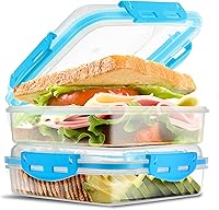 Vista 13 de Tafura Sandwich Containers Sandwich Box - Fiambreras sin BPA (morado, 2 unidades)