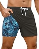 7inch Mens Swim Trunks: Soft Compression Stretchy Quick Dry Comfort Drawstring Shark Pockets Beach Pool Vacation