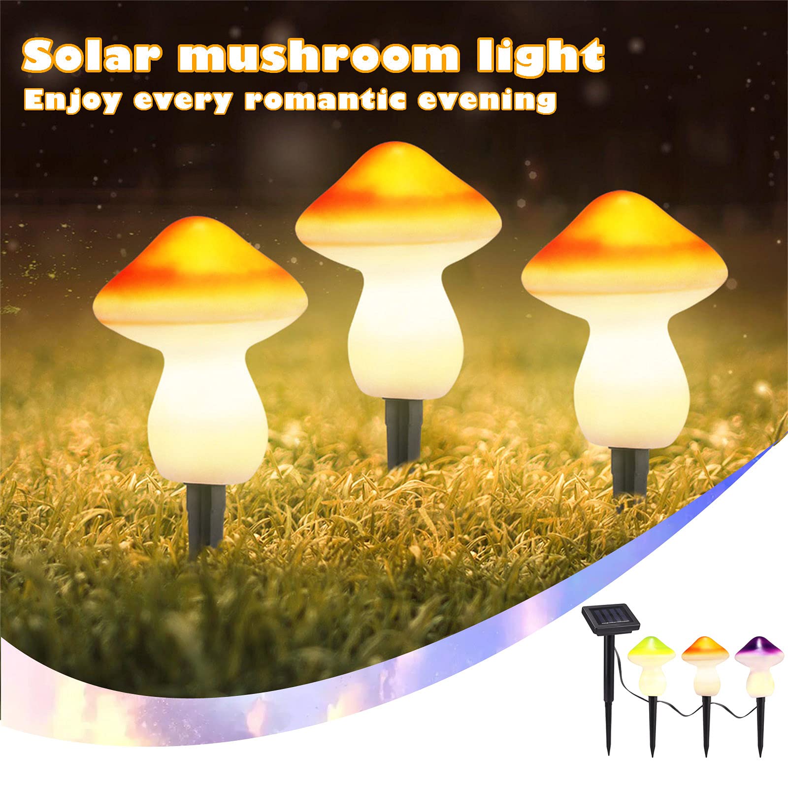 Rode Solar Paddestoel Lamp | 6 Outdoor Led String Stake Lamp | Waterdichte Tuin Verlichting Buiten, Landschap Verlichting Paddestoel Decor, Nachtverlichting Beeldje