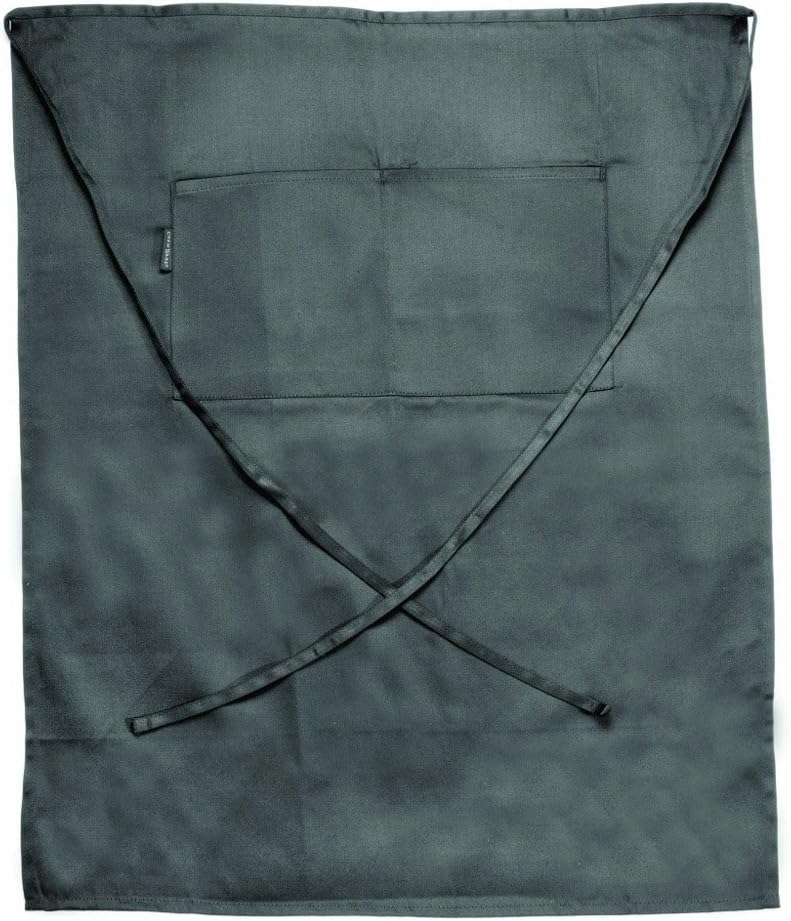 Chef Revival 607BA2 Poly Cotton Crew Bistro Apron with Two Middle Pockets, 34 by 28-Inch, Black