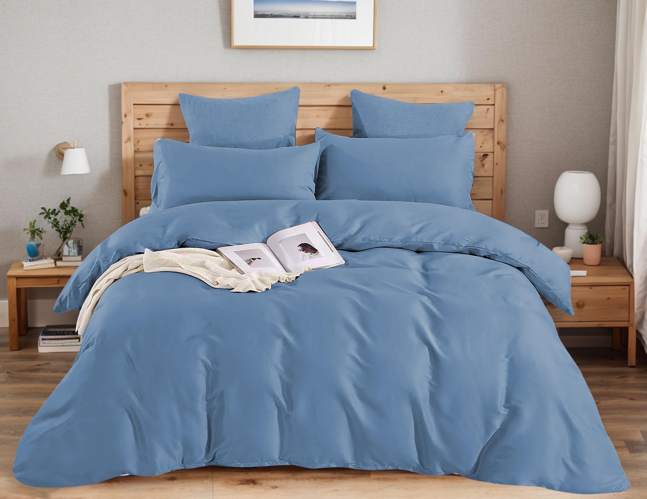 Etrexonline Juego de Funda Nórdica 3 Piezas Cama 135 Microfibra Extra Suave Transpirable - 1 Funda Edredón 220x220 cm y 2 Fundas de Almohada 50x70 cm (Eucalipto) — view 43