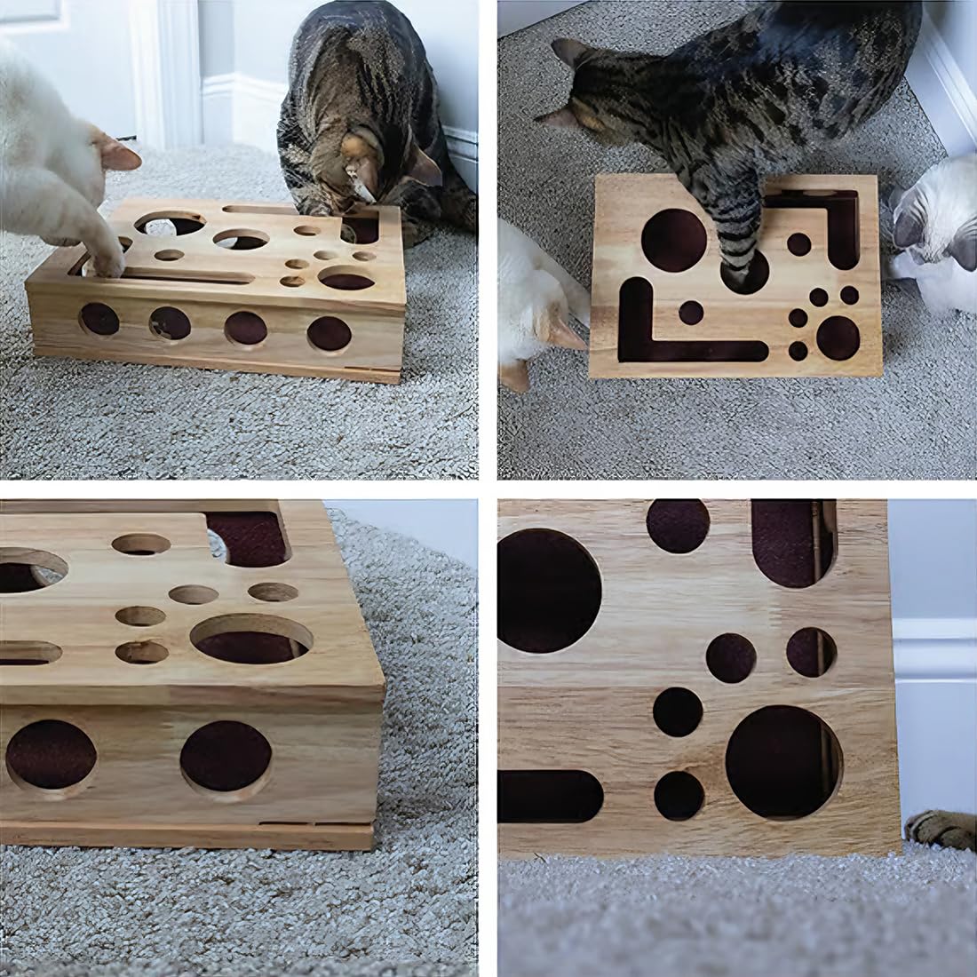 Caja de enriquecimiento de lima de uñas para gatos, caja de enriquecimiento de rompecabezas de rascar para gatos, regalo para gatos que odian que les corten las uñas, alternativa libre de estrés