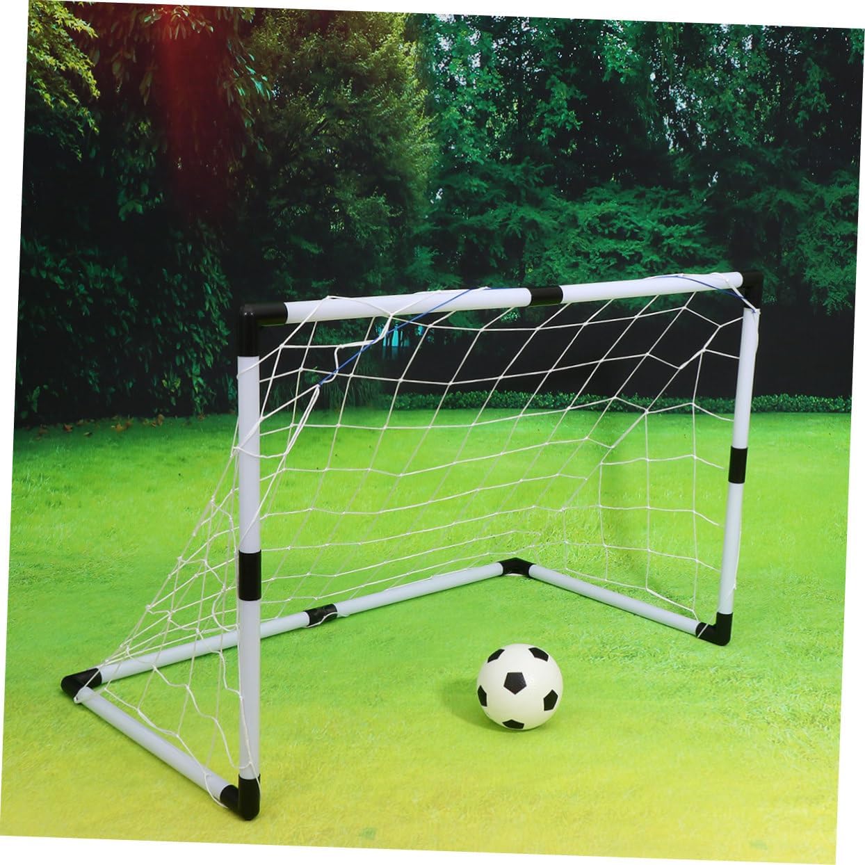 BESTonZON 1pc Lightweight Football Net Door for Boys and Girls Soccer Mesh Goal Weather-Resistant Design for Backyard Outdoor for Family Games and Practice Sessions