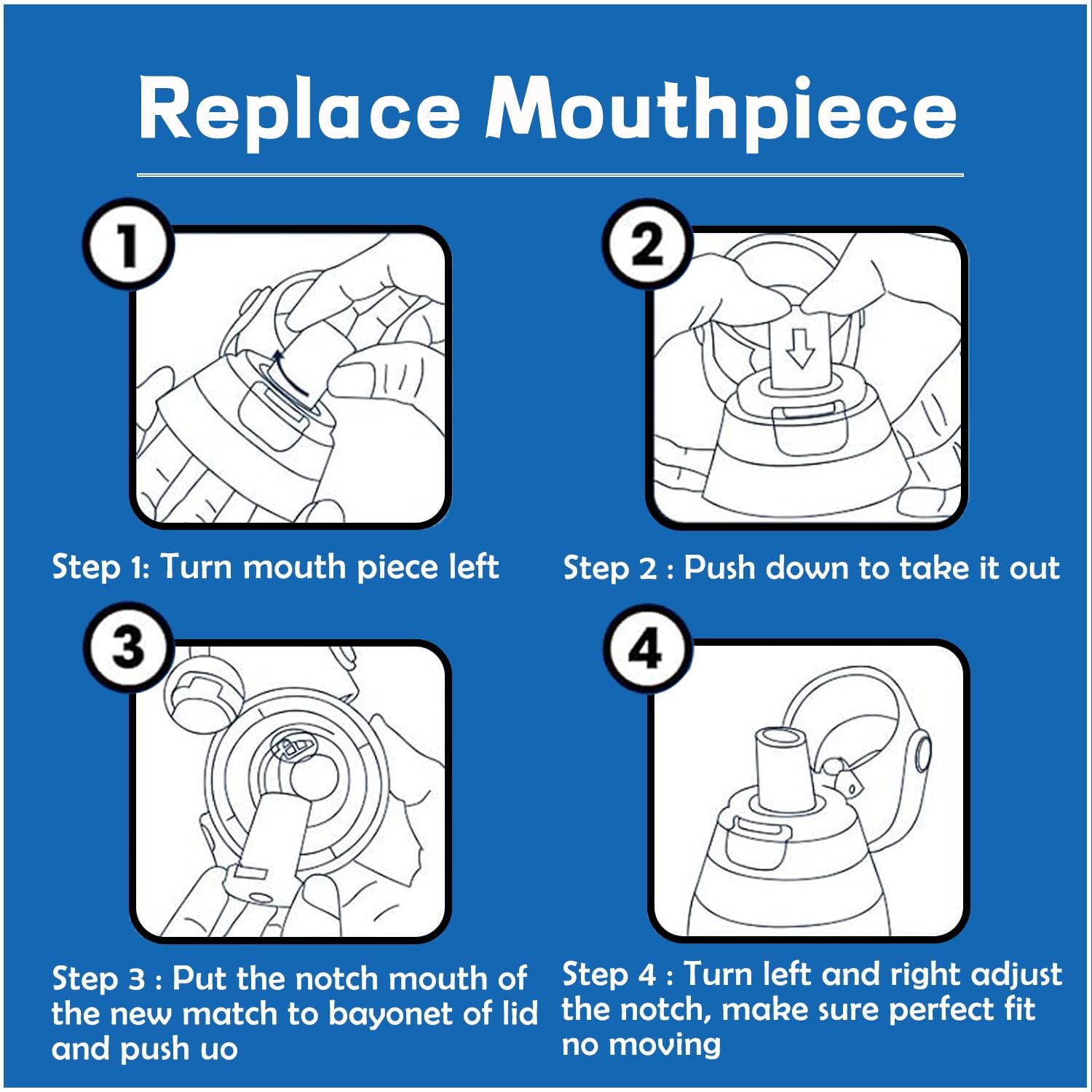 2Pcs Brita Water Bottle Filter 2Pcs Mouthpiece Replacement Compatible with Brita Water Bottle Bite Valve Replacement Parts Stainless — view 5