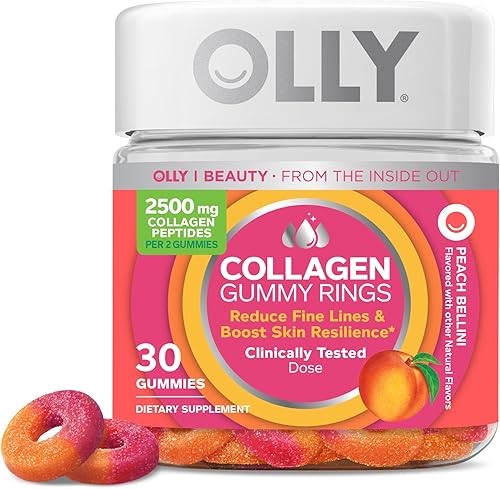 OLLY Anillos de gomitas con colágeno 009onzas de colágeno clínicamente probado aumenta la elasticidad de la piel y reduce las arrugas suplemento