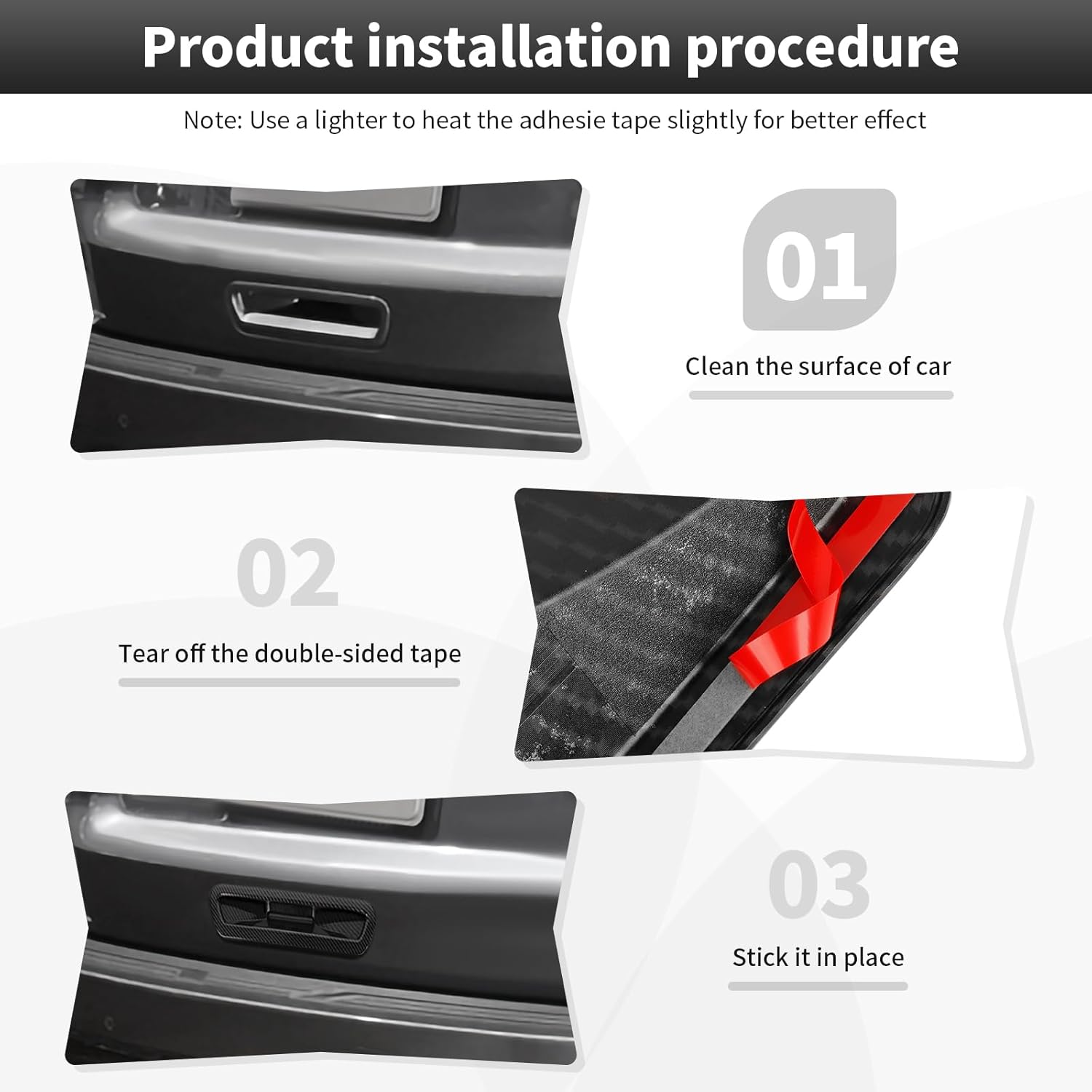 CheroCar Carbon Fiber Tailgate Handle Cover Rear Door Handle Cover Trim Fit for 2020 2021 2022 2023 2024 2025 Chevrolet Suburban,Fit for 2021 2022 2023 2024 2025 Tahoe GMC Yukon Exterior Accessories