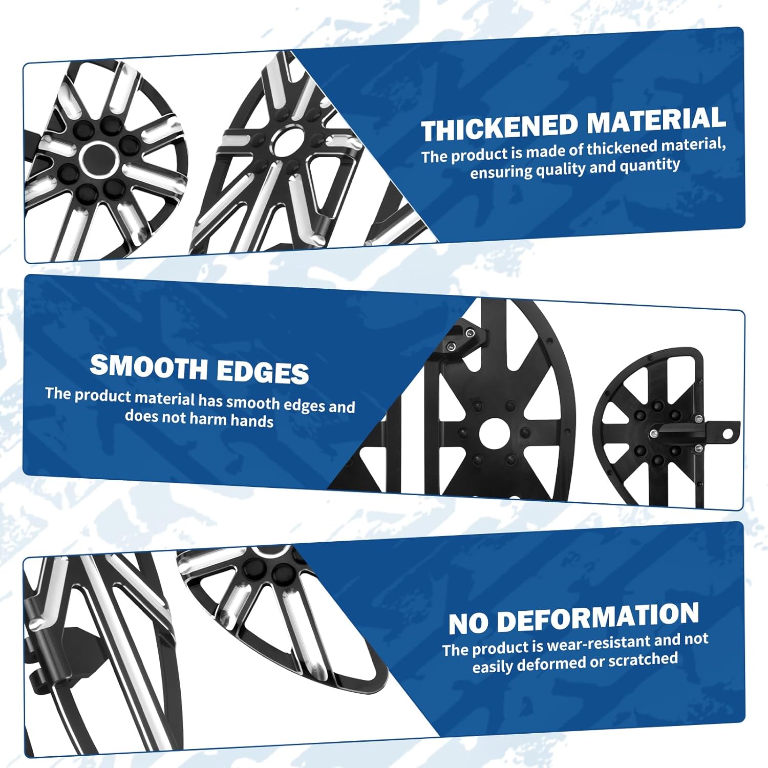 Motorcycle Floorboards Set Driver Front Footboards and Rear Passenger Foot Pegs Kit CNC Hollow Style Compatible with Harley Touring Road King Road Glide Electra Glide Street Glide (Black)