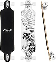 Nattork Complete Longboard Skateboard: 8-Ply Canadian Maple, Drop-Through Trucks, ABEC-11 Bearings for Commuting, Carving & Downhill - Adults, Teens, Kids