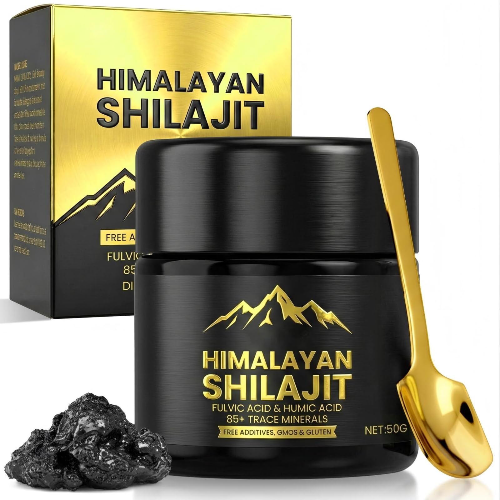 Shilajit Pure Himalaya Bio, 50g Shilajit Résine, Contient De 85 Minéraux | Naturels Supplément, Naturel Sans Et Absorbez Efficacement, Améliore l'Endurance Et La Vigueur Qui