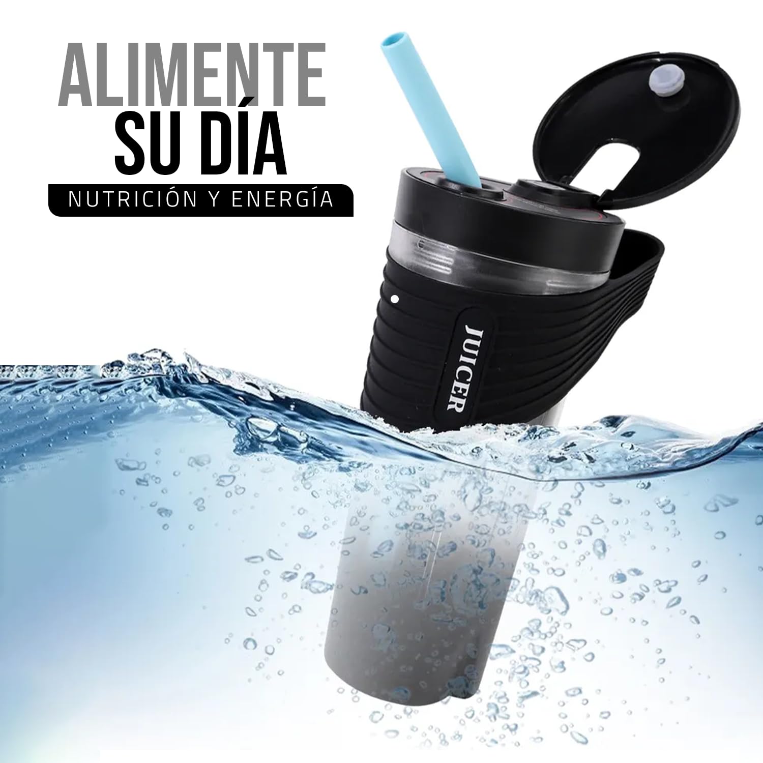 LUXUR® Mélangeur portable pour smoothie, smoothie, mixeurs pour jus et smoothie, 460 ml rechargeable, mélangeur de verre portable avec 6 lames, mélangeur portable de voyage, salle de sport, bureau