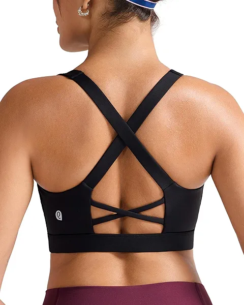 RUNNING GIRL Sports Bra for Women High Support,Molded Cup High Impact Sports Bras with Sewn in Pads