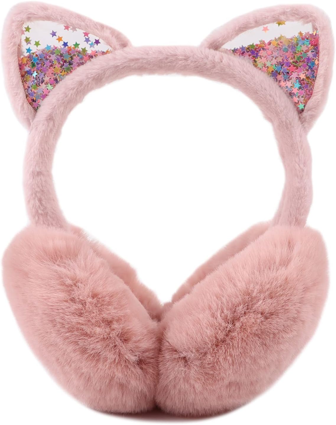 PESAAT Fluffy Ear Muff for Women Plush Earmuffs Kids Winter Earmuffs Girls Boys Cold Weather Ear Warmer