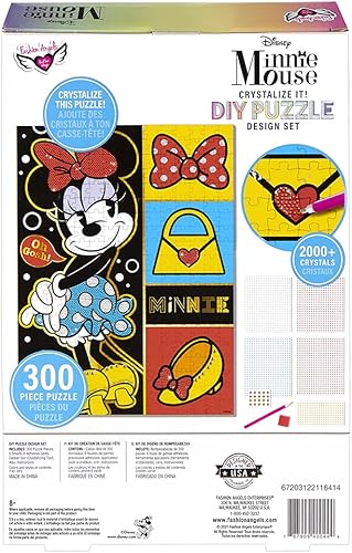 Miniatura 4 de Fashion Angels Disney Minnie Mouse Crystalize It! Kit de rompecabezas de bricolaje codificado por colores con más de 2000 gemas de diamante de