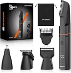 MAXGROOM Manscape Trimmer cheveux pour les hommes, Pubic imperméable & Groin Trimmer pour hommes avec LED Électricité Razor Hommes, USB Remboursé & Pochette de voyage (Noir)