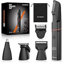 Manscape Body Hair Trimmer for Men, Waterproof Pubic, Groin &amp; Ball Shaver, No-Nick Mens Electric Grooming Kit with LED Display, USB Rechargeable, Adjustable Guide Comb